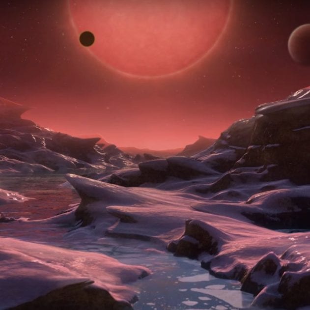illustration vue artiste trappist-1 depuis planete habitable