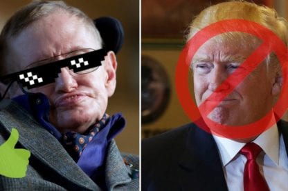 Physicien Stephen Hawking contre trump genius