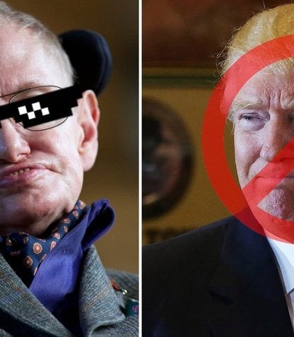 Physicien Stephen Hawking contre trump genius