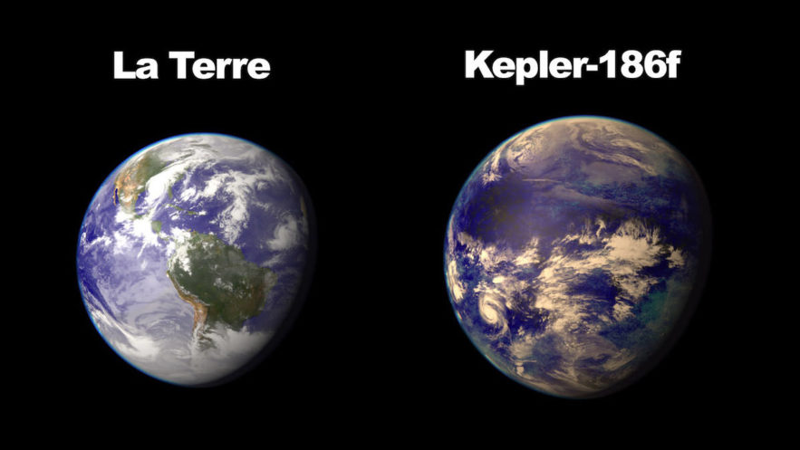 comparaison terre kepler 186f taille nasa planète habitable