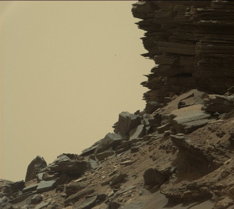 mars roche stratifiée rover curiosity paysage martien mont sharp aeolis mons roches versant colline