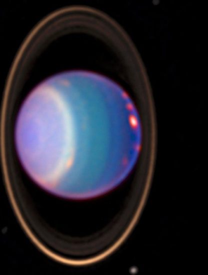 uranus anneaux et lunes dans son orbite