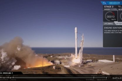 Falcon 9 de SpaceX lancement récupération dix satellites iridim orbite