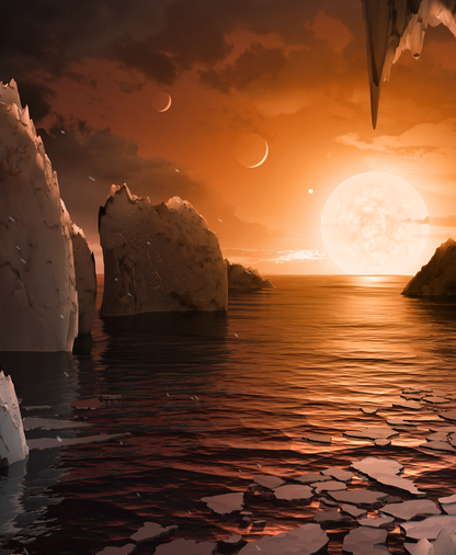 nasa trappist1 vue planète lunes orbite étoile système solaire stellaire