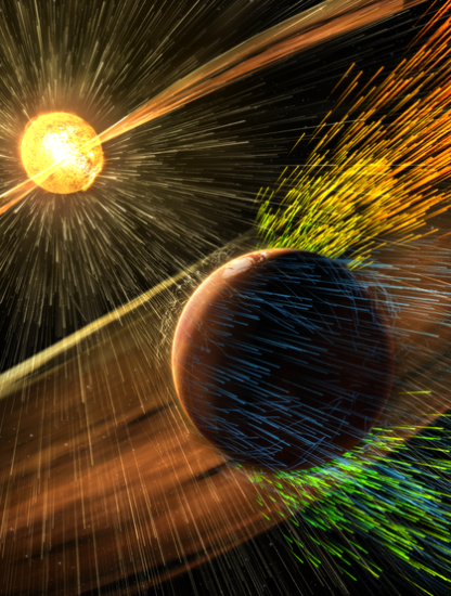 atmosphère magnétosphère terrestre mars soleil espace bouclier rayons rayonnement cosmique