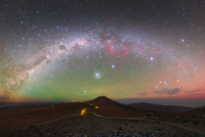 obervatoire paranal chili nord lueur de l'air lumière nocturne ciel