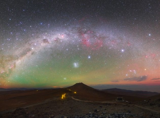 obervatoire paranal chili nord lueur de l'air lumière nocturne ciel
