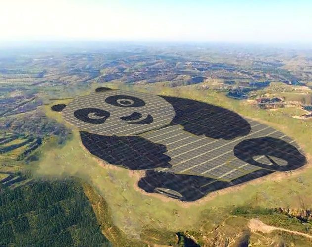 centrale solaire panda géant chine panneaux photovoltaiques