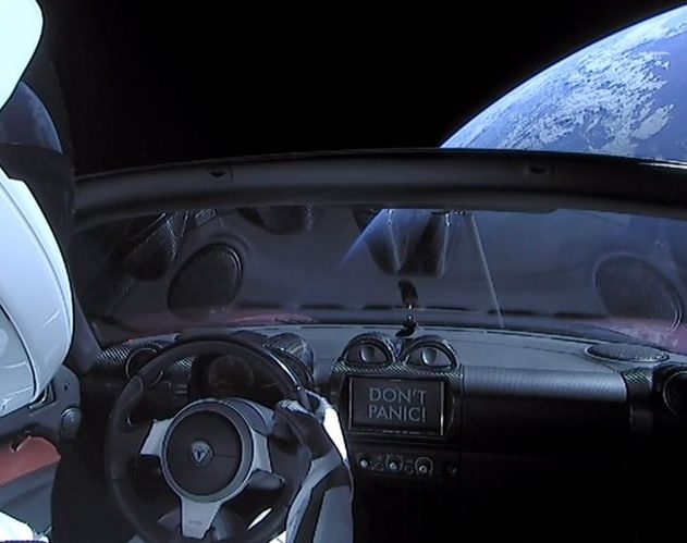 spacex tesla roadster arch