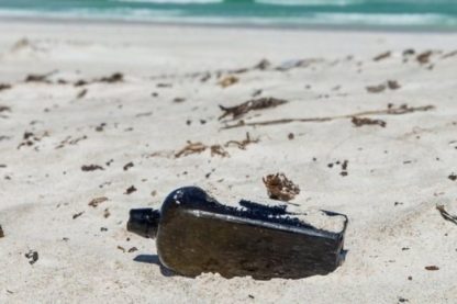 bouteille message sable