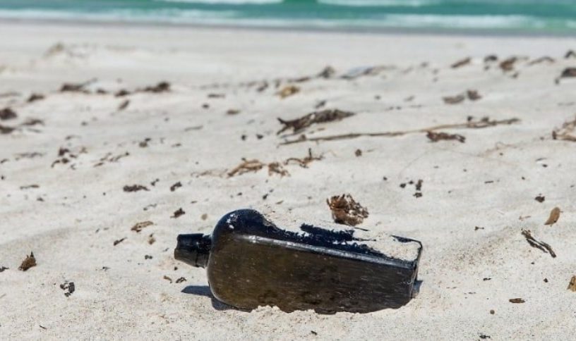 bouteille message sable