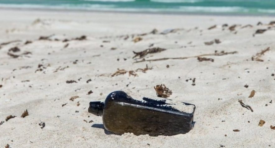bouteille message sable