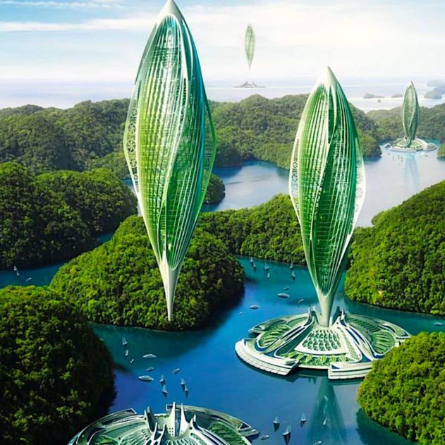 ville futuriste hydrogenase energie