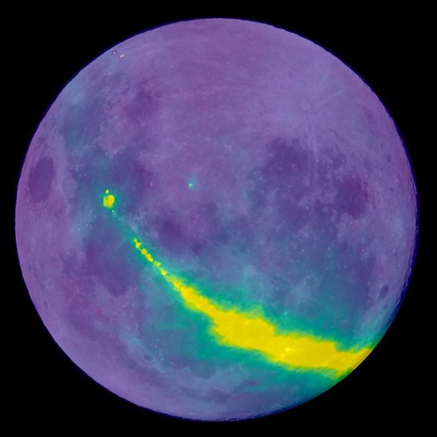lune reflexion radio galaxie