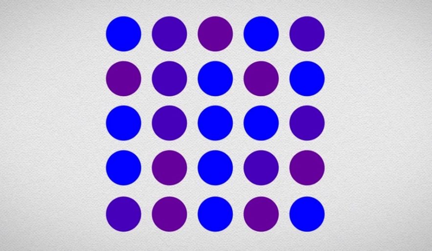 ronds violets bleus concept idee prejuges