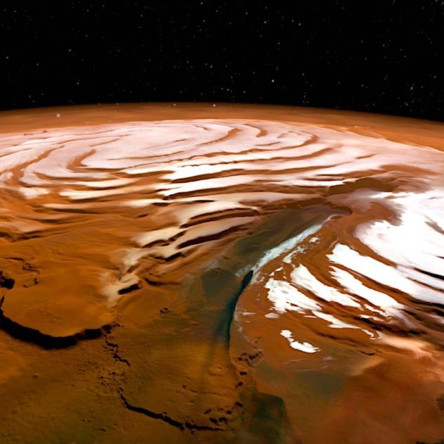 vue perspective calotte polaire nord Mars