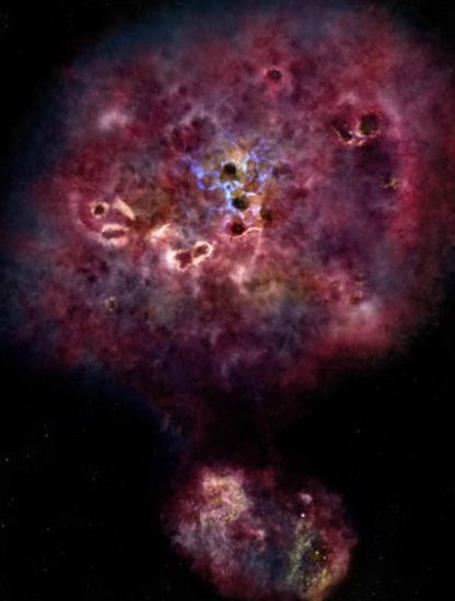 galaxie formation etoiles univers primitif jeune big bang massif massive