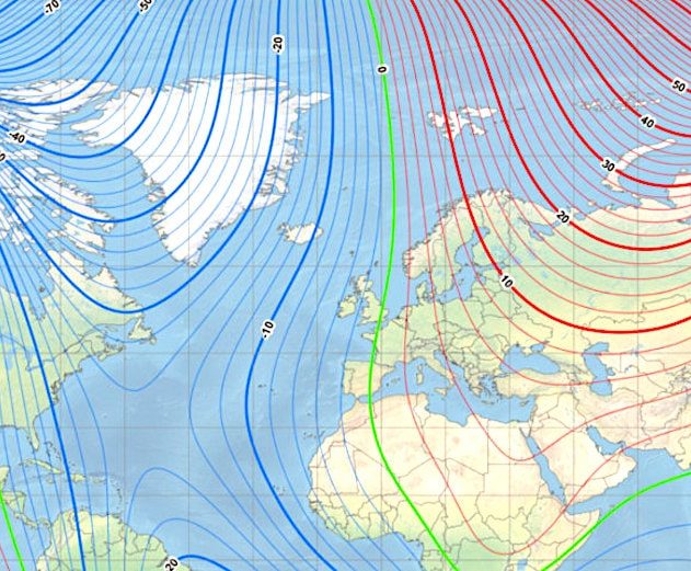 pole nord magnetique deplacement rapide siberie carte poles 220