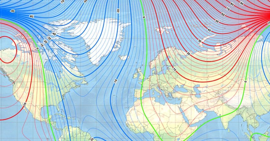 pole nord magnetique deplacement rapide siberie carte poles 220
