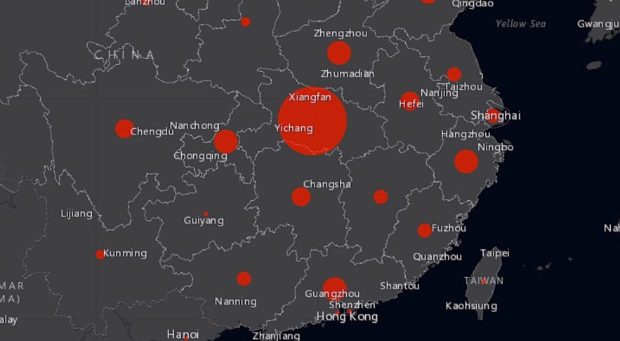 carte suivi cas coronavirus chinois 2020