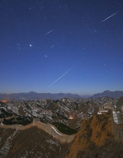quadrantides meteores meteorites etoiles filantes muraille chine