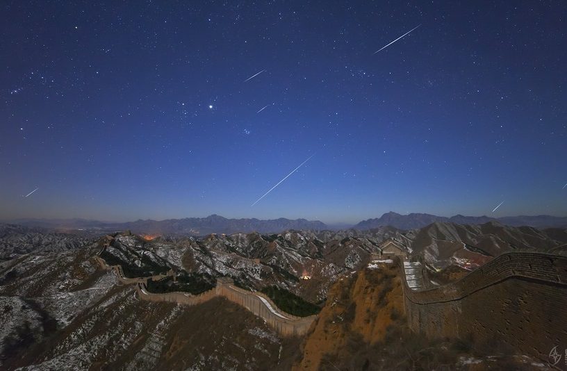 quadrantides meteores meteorites etoiles filantes muraille chine