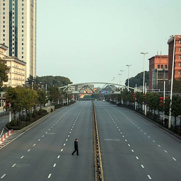 wuhan chine ville fantome images drone