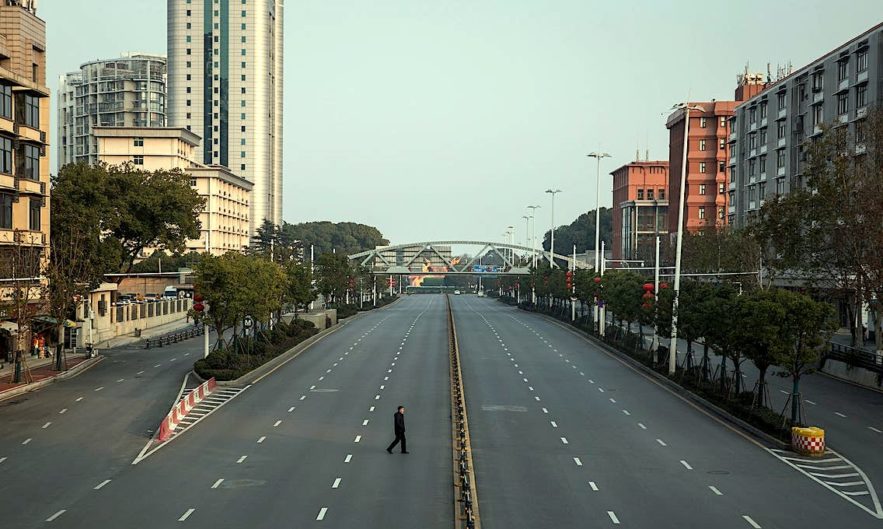 wuhan chine ville fantome images drone