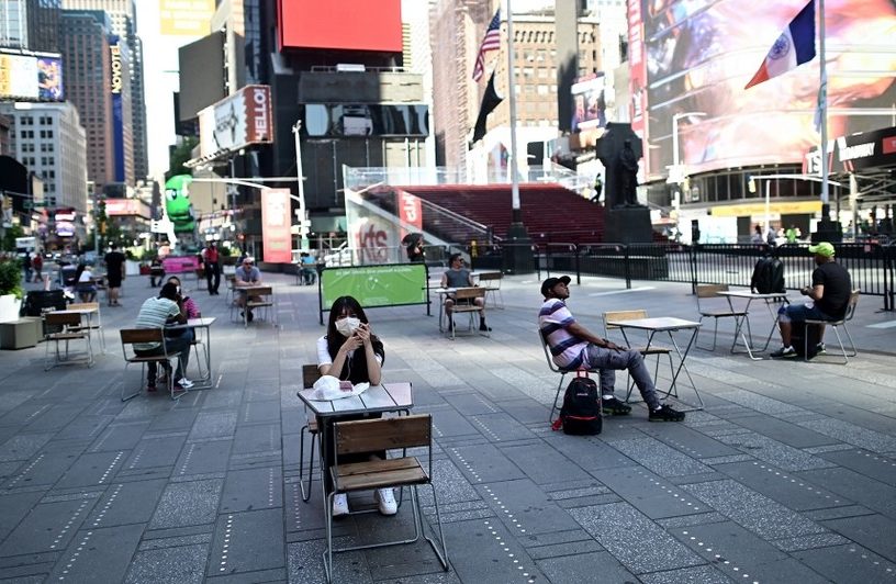 times squares new york usa coronavirus pandemie covid-19 sars-cov-2