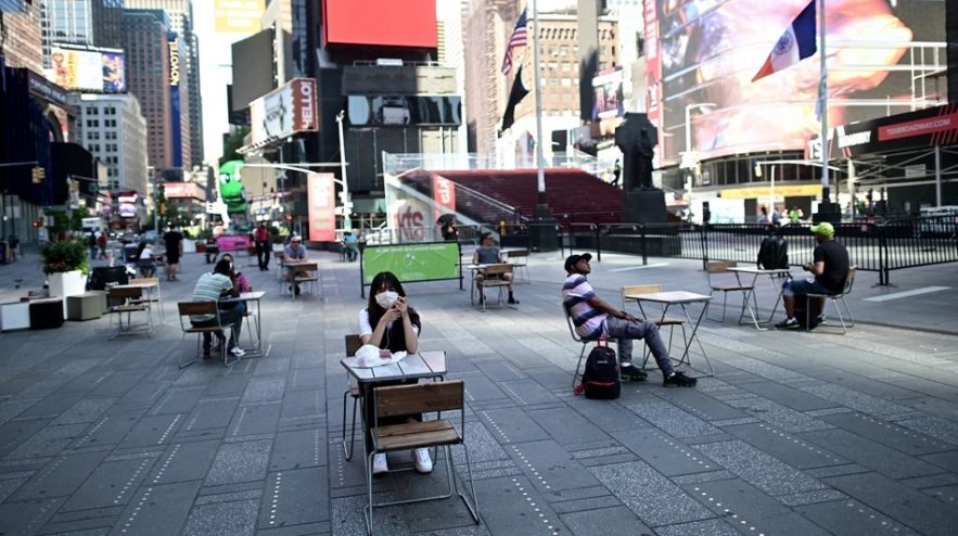 times squares new york usa coronavirus pandemie covid-19 sars-cov-2