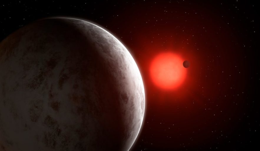 vue artiste exoplanètes Gliese 887