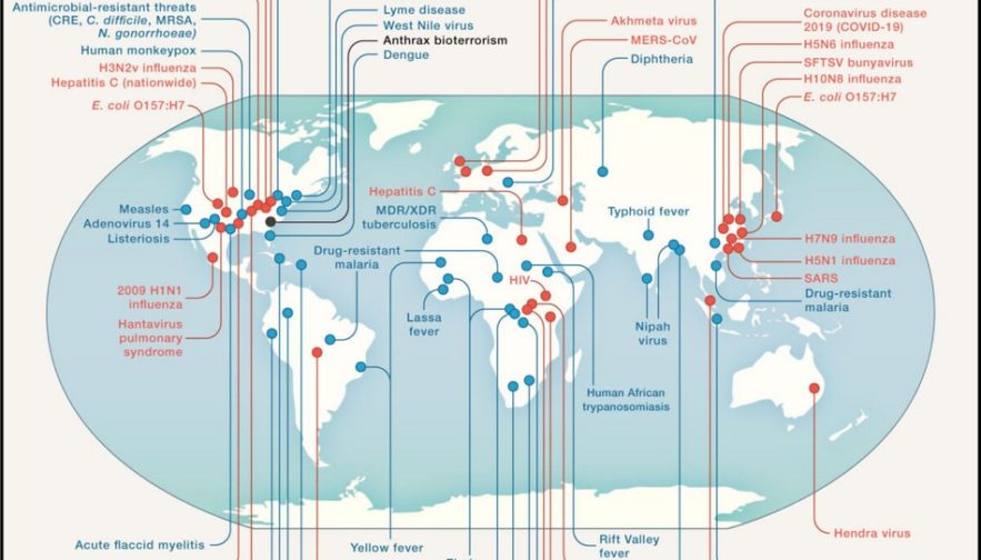 carte monde maladies