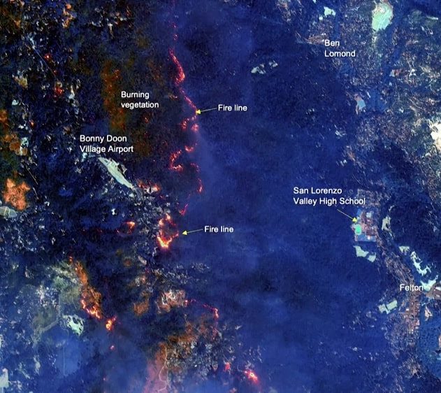 étendue incendies satellite états-unis californie washington
