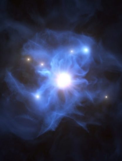 VLT détecte six galaxies toile cosmique trou noir supermassif couv