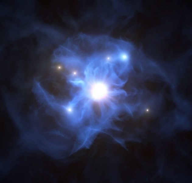 VLT détecte six galaxies toile cosmique trou noir supermassif couv