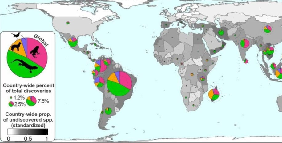 nouvelle carte indique localisation potentielle especes inconnues