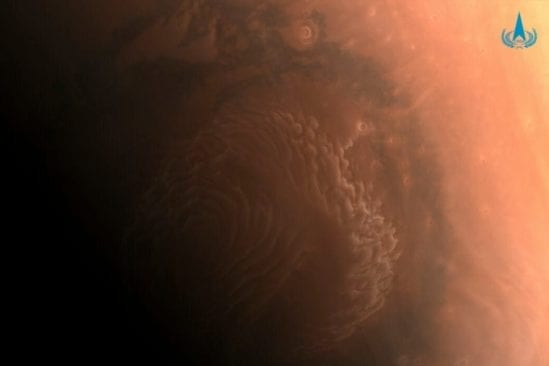 tempête pôle nord Mars