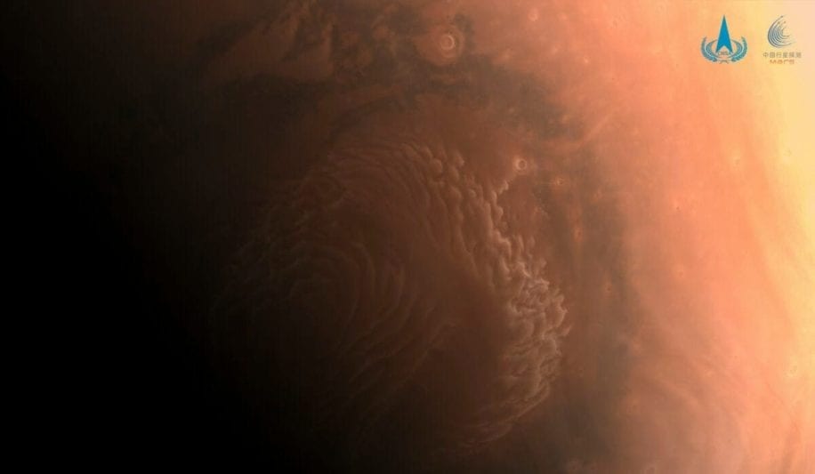 tempête pôle nord Mars
