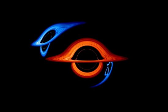 simulation montre impressionnantes deformations optiques systeme binaire trous noirs
