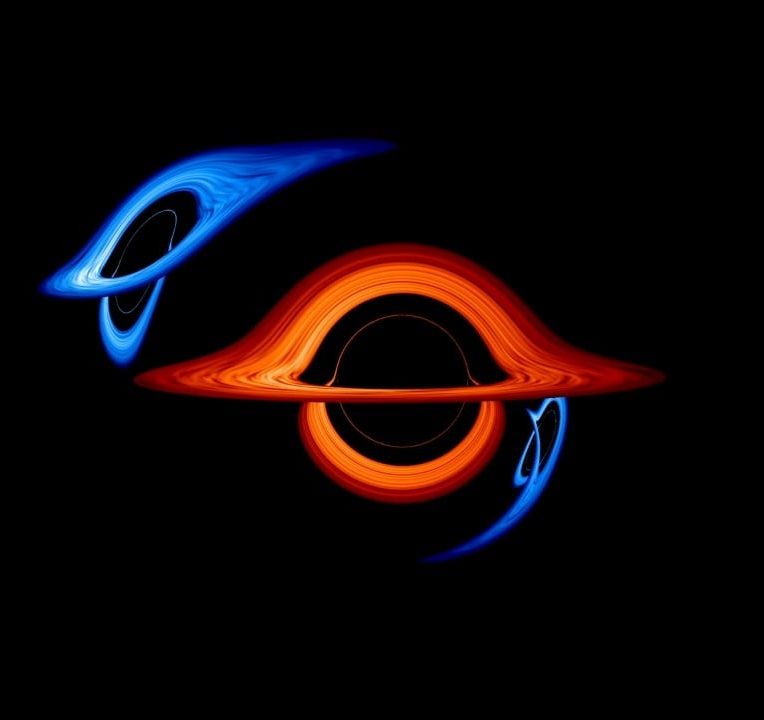 simulation montre impressionnantes deformations optiques systeme binaire trous noirs