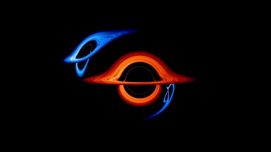 simulation montre impressionnantes deformations optiques systeme binaire trous noirs
