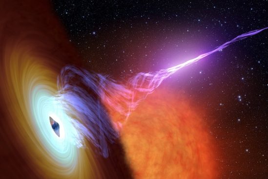 trous noirs jets courbes champs magnetiques galaxies