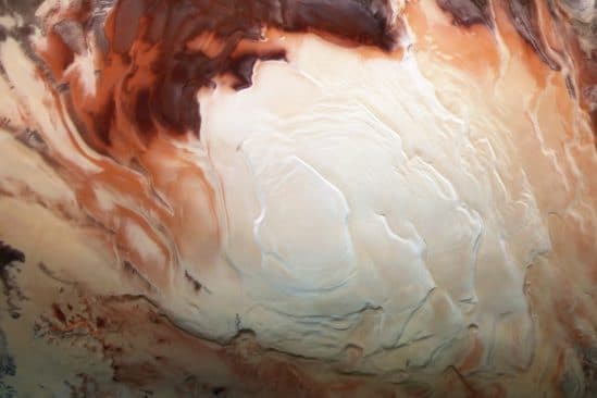 lacs pole sud Mars