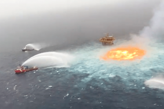 fuite pipeline sous-marin provoque gigantesque incendie golfe mexique