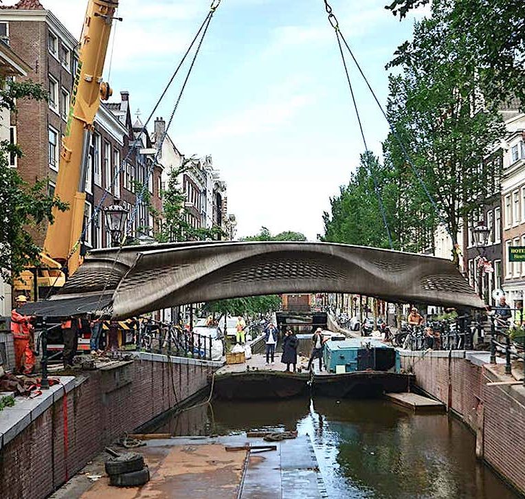 inauguration premier pont acier imprime 3d au monde amsterdam