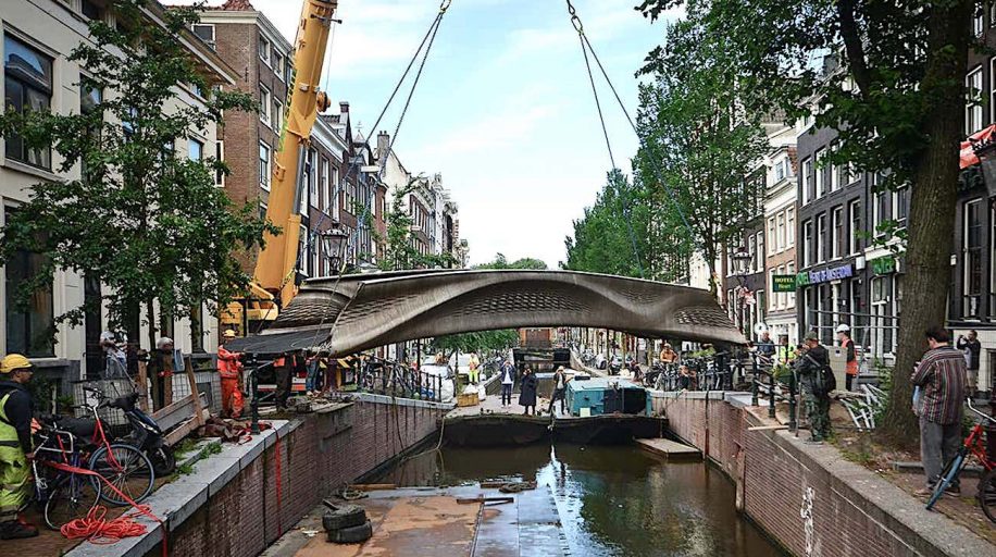 inauguration premier pont acier imprime 3d au monde amsterdam
