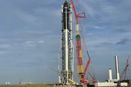 spacex empile starship sommet super heavy