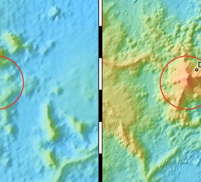 plus grande eruption sous-marine donne naissance nouveau volcan massif carte elevation