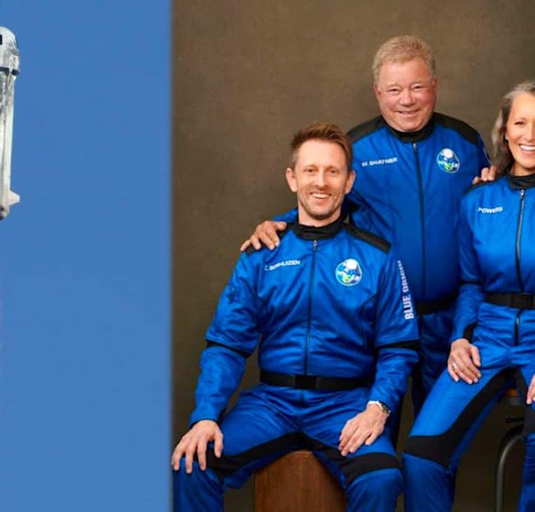 vol spatial william shatner blue origin succes