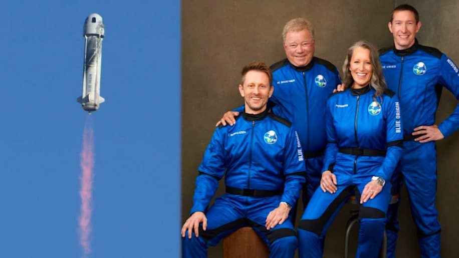 vol spatial william shatner blue origin succes